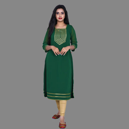 Women Embellished Georgette Straight Kurta | S3K825