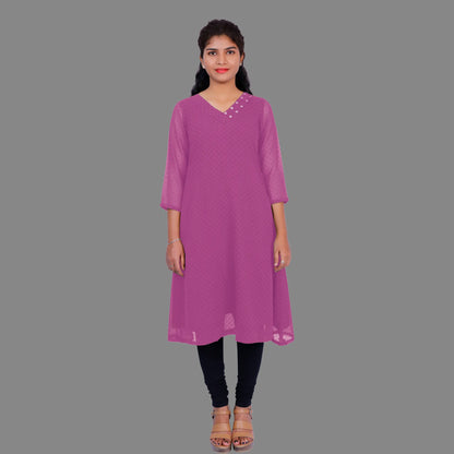 TESTURED GEORGETTE A-LINE KURTI | S3K416D