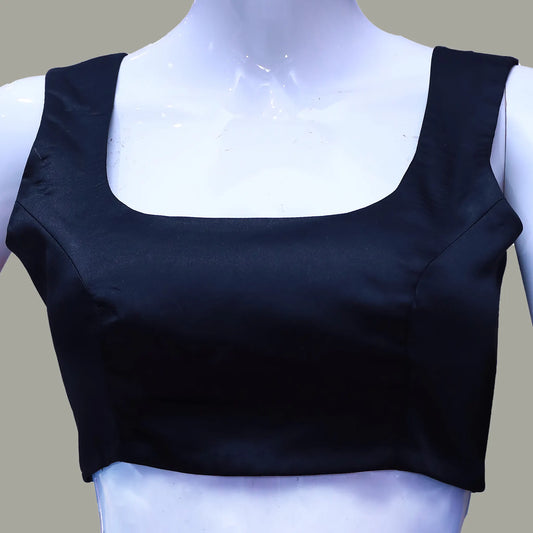 Black Square Neck with Sleeveless Blouse | S3B21