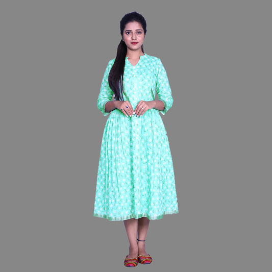 Floral Print A-line Kurta | S3K836