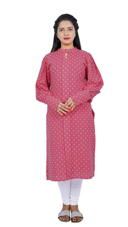 Women Embroidered Straight Kurta (Pink) | S3K104