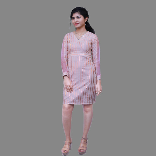 Peach Pink One Piece Dress | S3W124