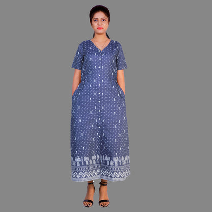 WOMEN MAXI DARK BLUE DRESS | S3D424