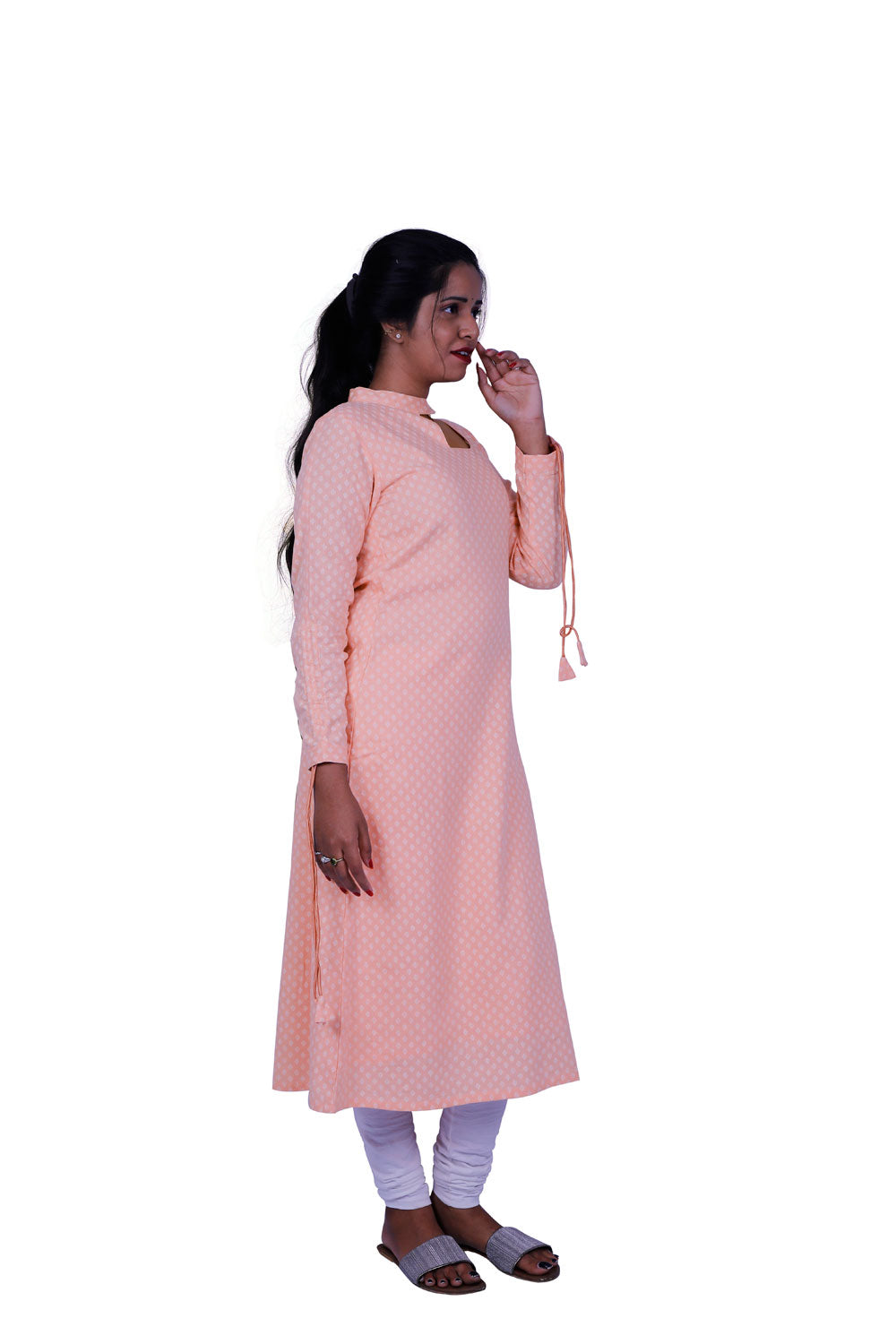 Women Printed A-line Kurta (Baby pink)|S3K131