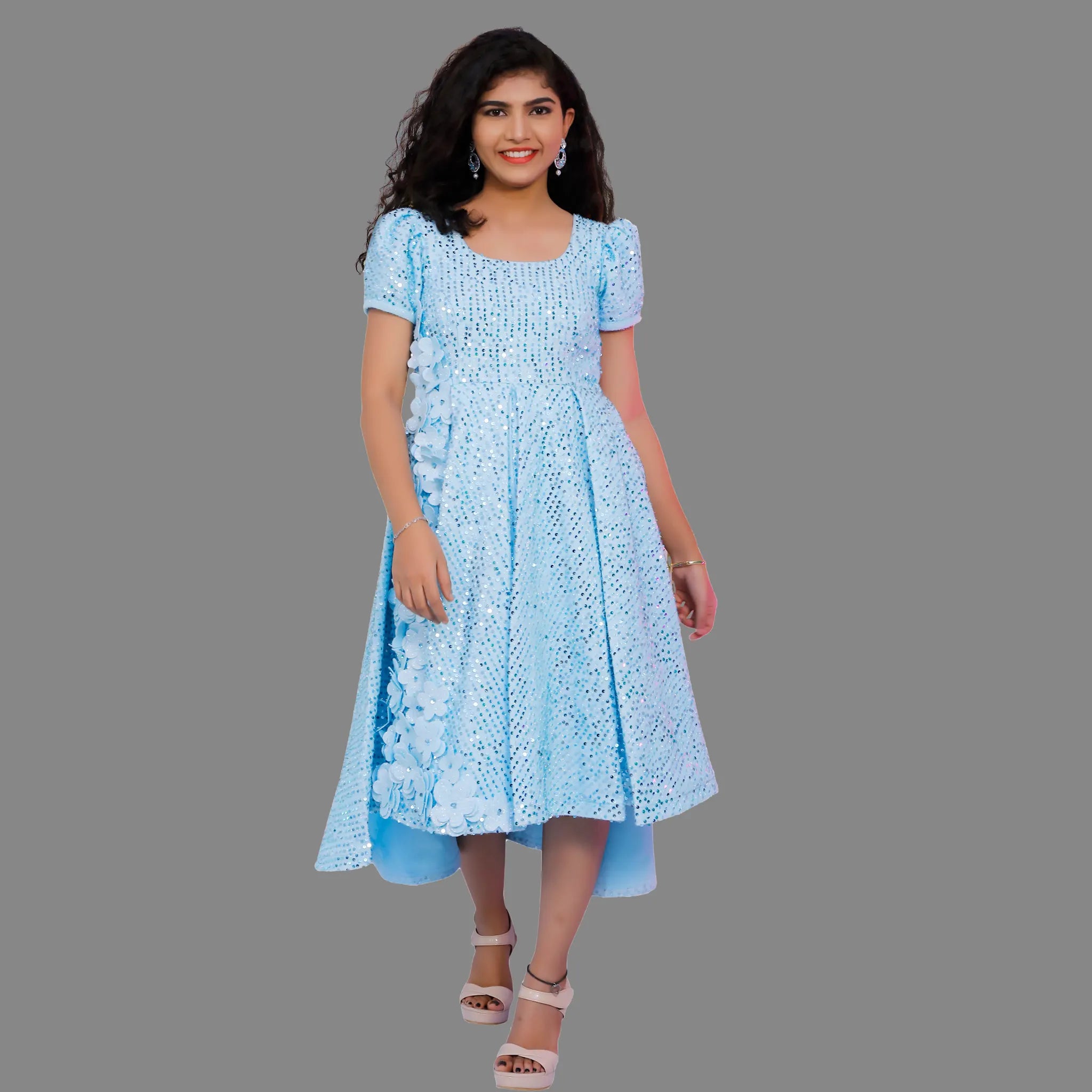 Dresses | Designer Party Wear Sky Blue One Piece🦋 | Freeup