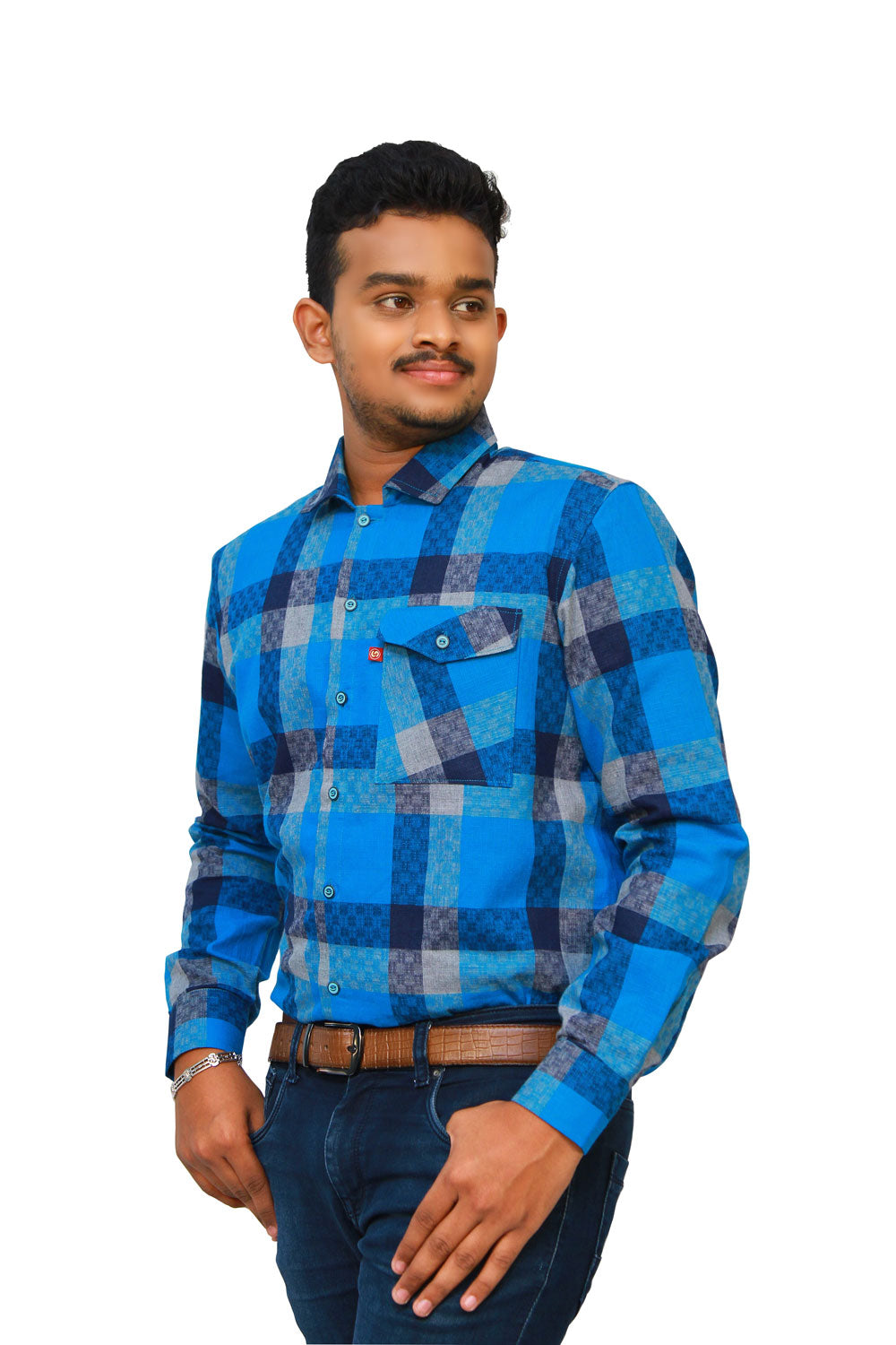 Blue Checks Men’s Shirt | S3S726