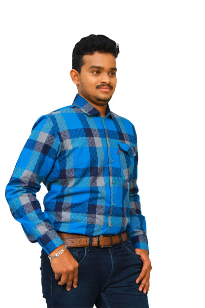 Blue Checks Men’s Shirt | S3S726