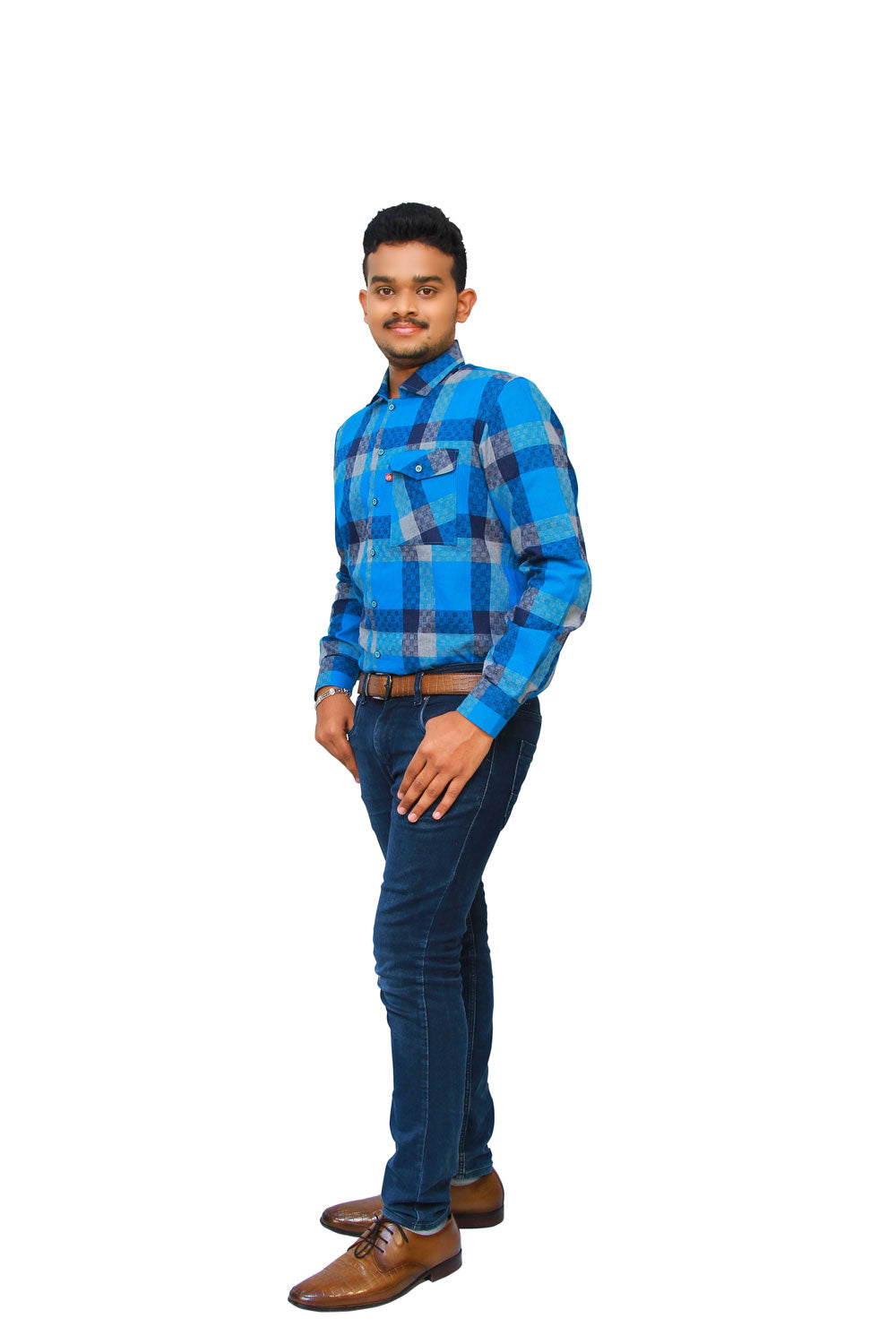 Blue Checks Men’s Shirt | S3S726