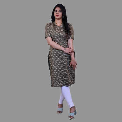 Women Polka Print Straight Kurta | S3K079