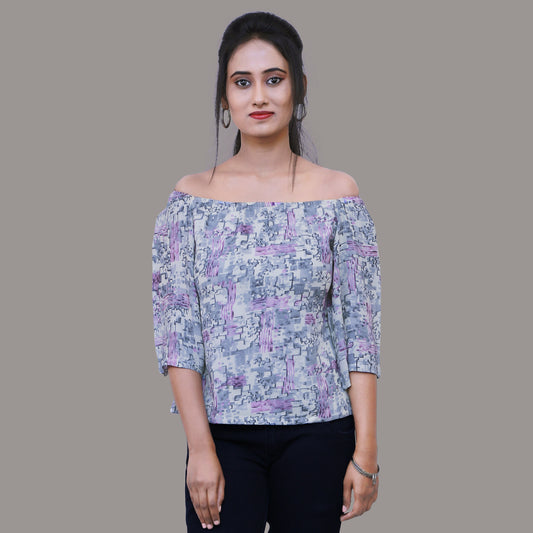 Purple & Grey Short Top | S3T233