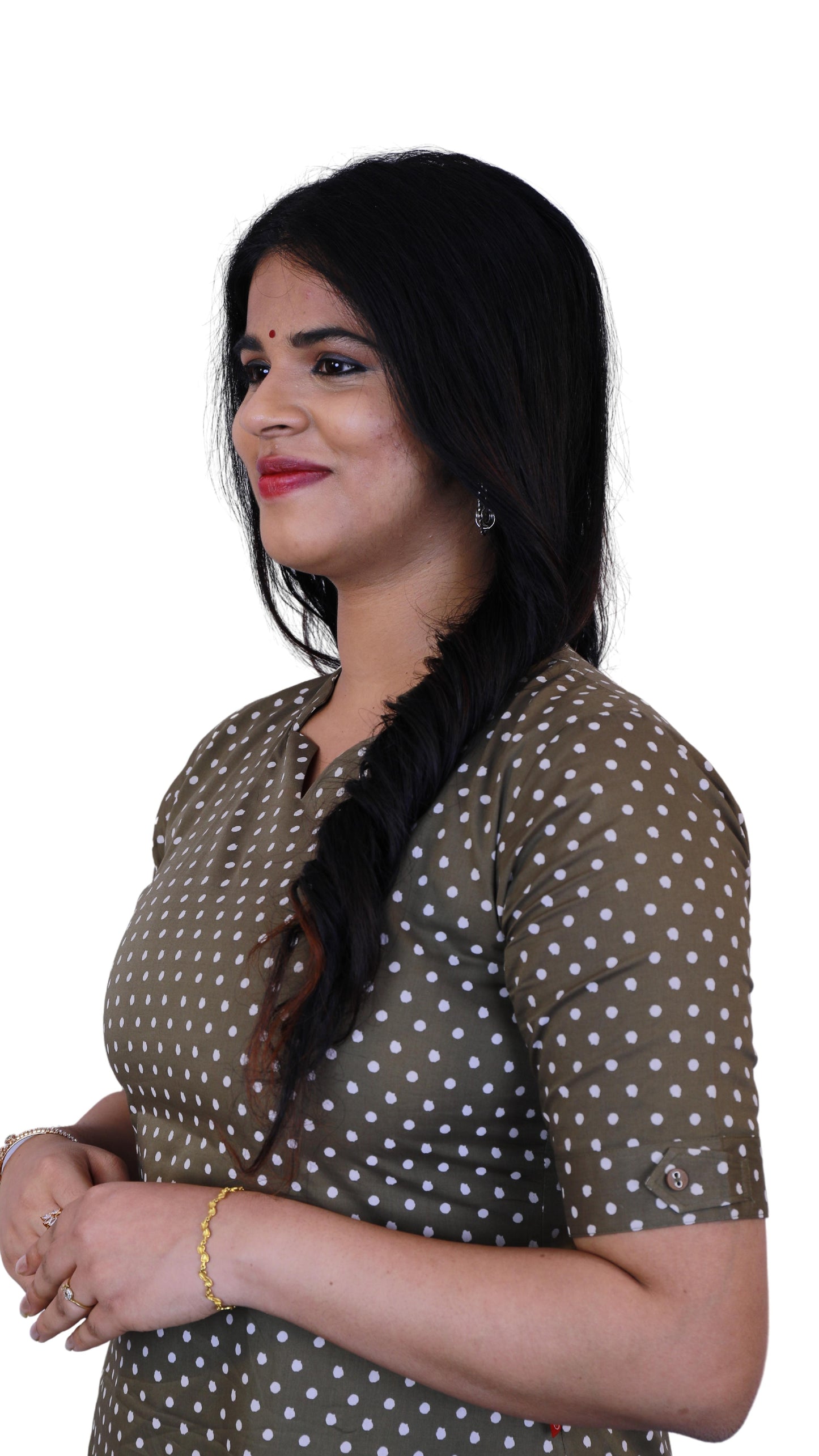 Women Polka Print Straight Kurta | S3K079