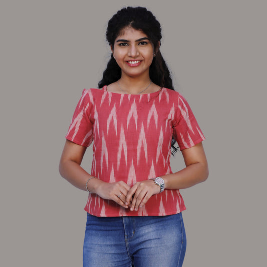 Casual Printed Women Pink Top | S3T579