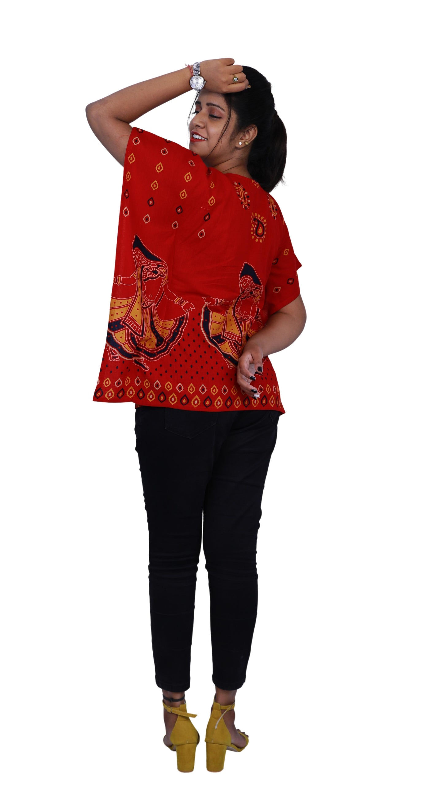 Red Short Kaftan | S3SK490