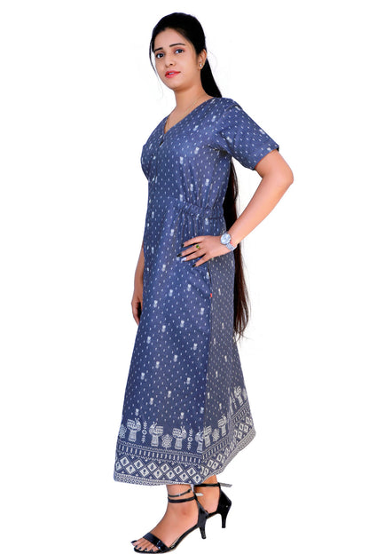 WOMEN MAXI DARK BLUE DRESS | S3D424