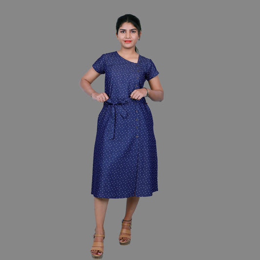 Women A-line Blue Dress | S3D429