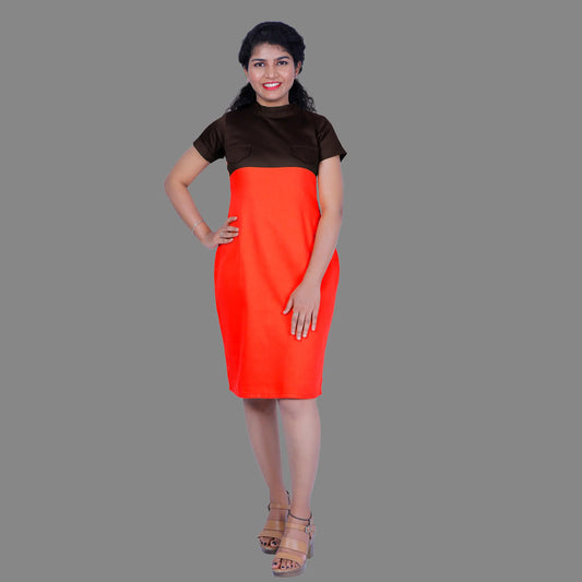 Women Bodycon Orange Dress | S3D272