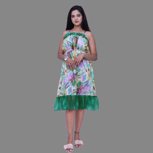 Women Empire Waist Multicolor Dress