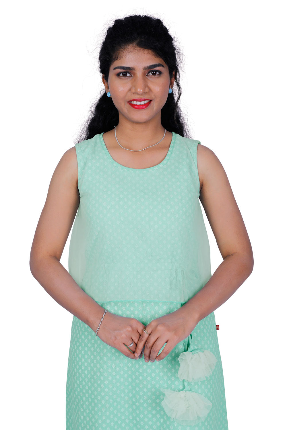 Women Fit and Flare Light Green Dress | S3W170