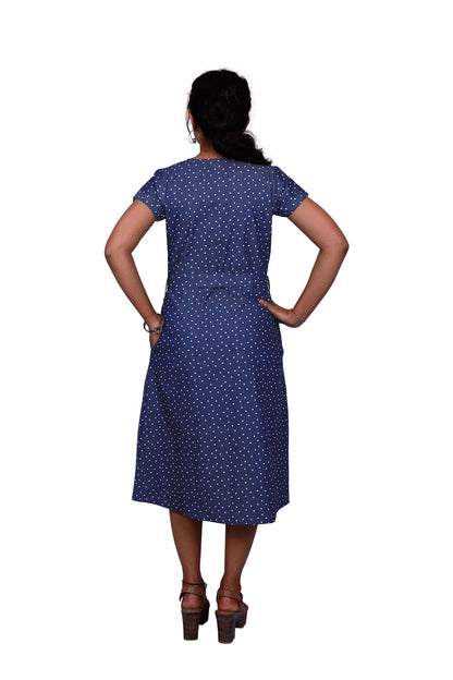 Women A-line Blue Dress | S3D429