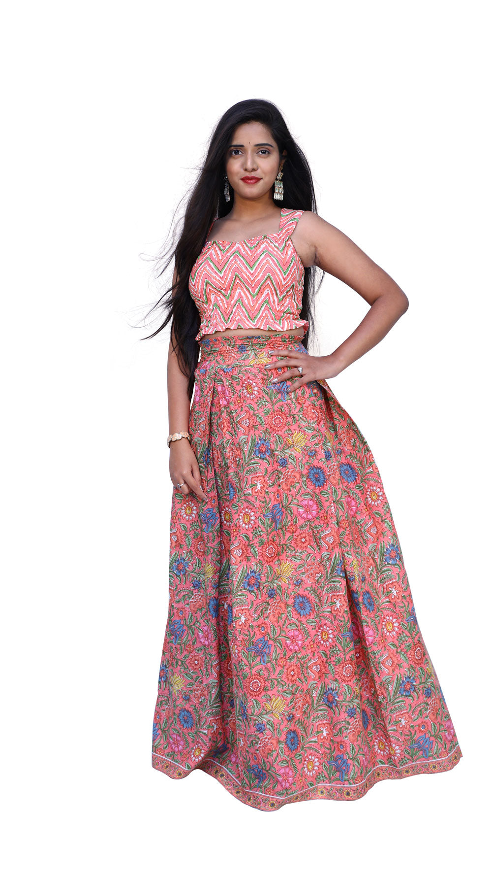 Women's crop Top and Skirt Set | S3TS756