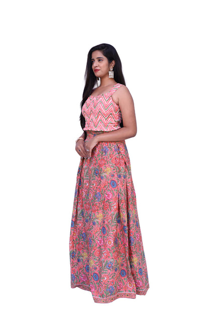 Women's crop Top and Skirt Set | S3TS756