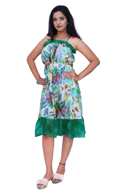 Women Empire Waist Multicolor Dress