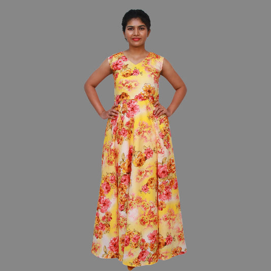 lend Stitched Flared/A-line Gown (Multicolor) | S3K540