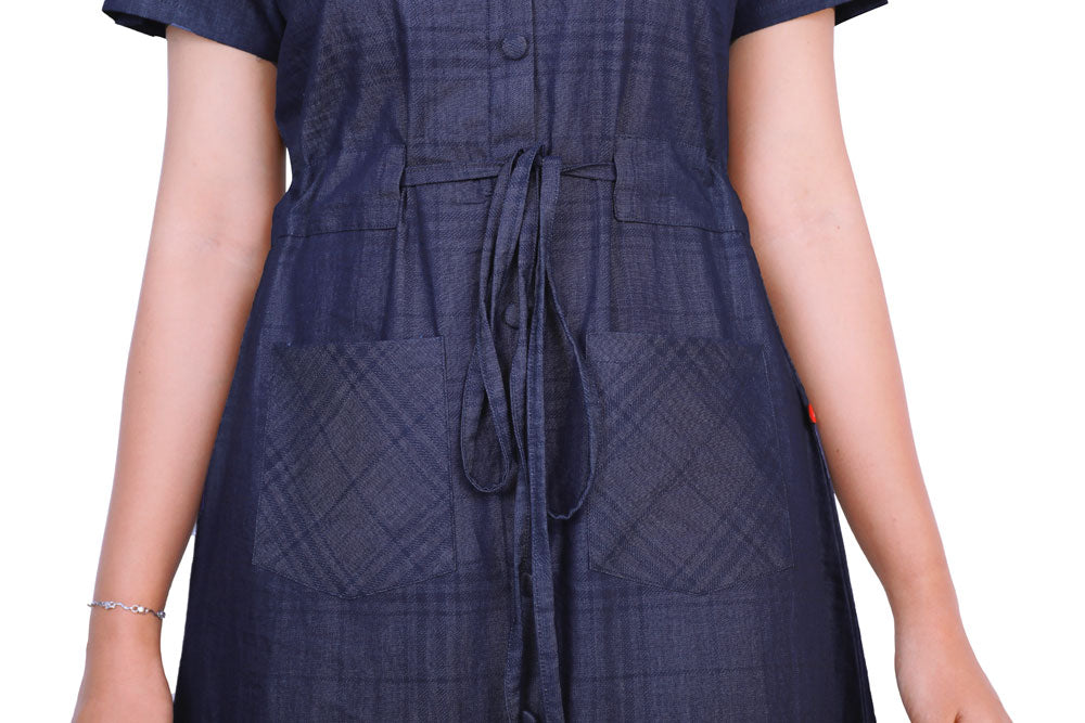 Plain Blue Ladies Denim One Piece Dress, 3/4th Sleeves, Party Wear at Rs  1095/piece in Surat