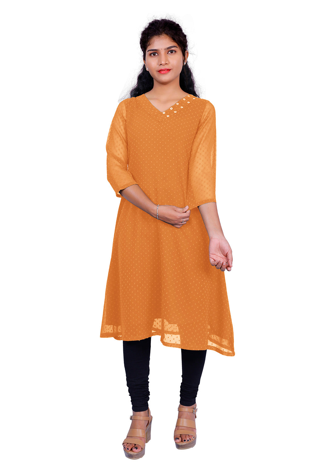 TESTURED GEORGETTE A-LINE KURTI | S3K416D