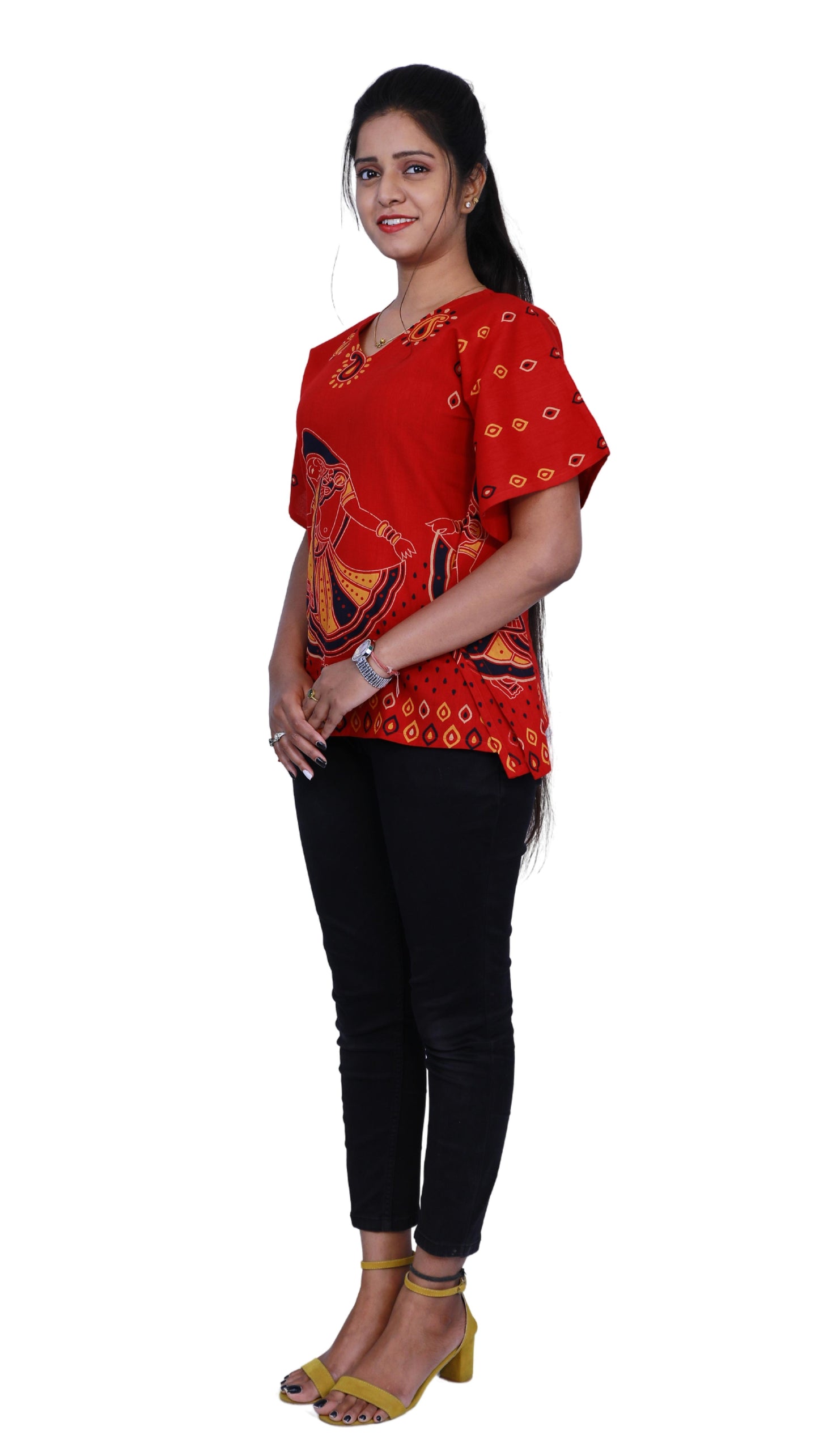 Red Short Kaftan | S3SK490