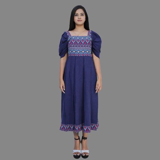 Women Blue Straight Gown | S3K621