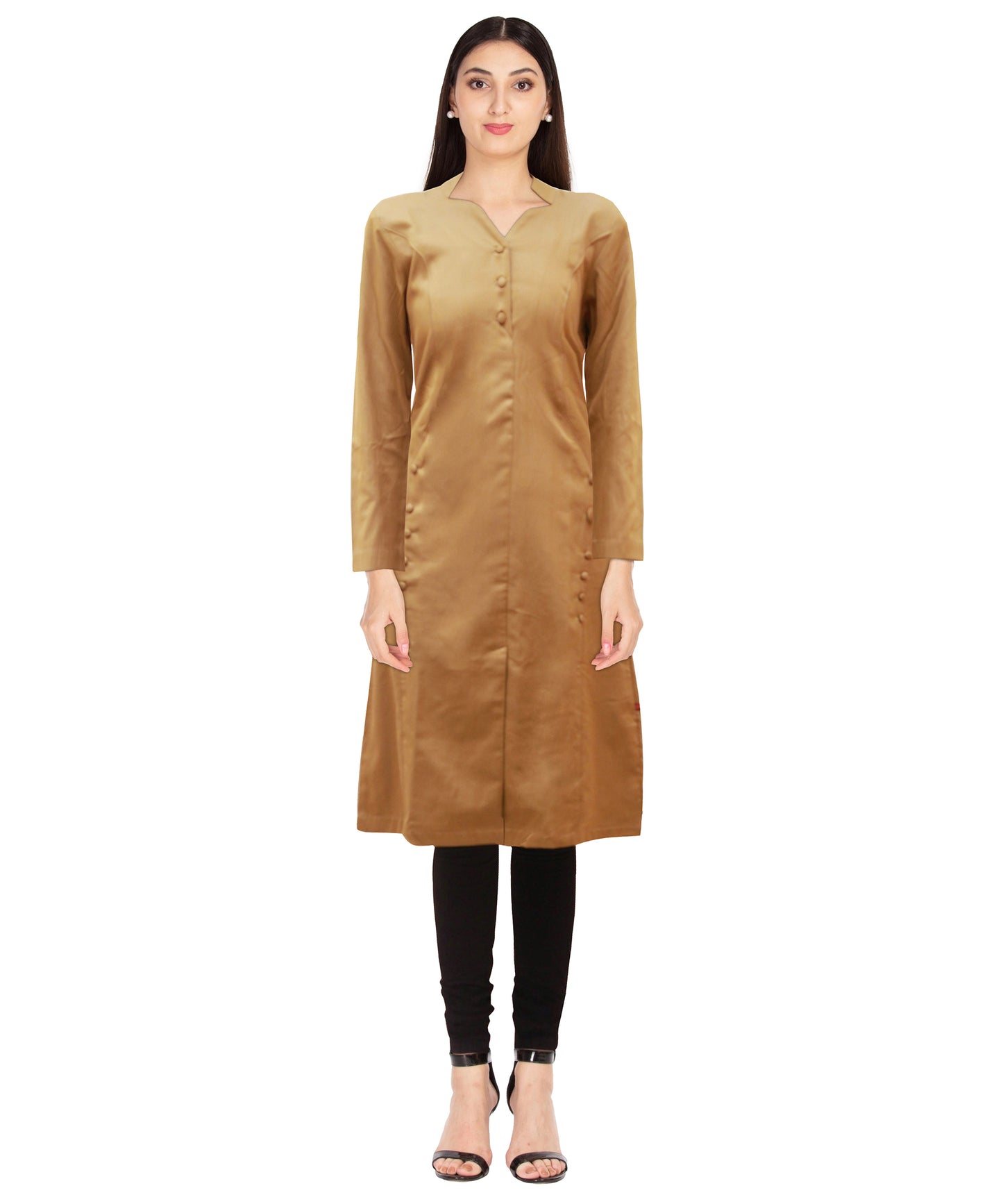 Gold Yellow Span Cotton kurta