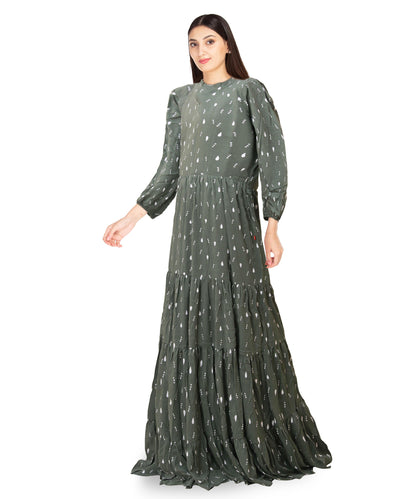 Forest Green Anarkali dress | S3G001