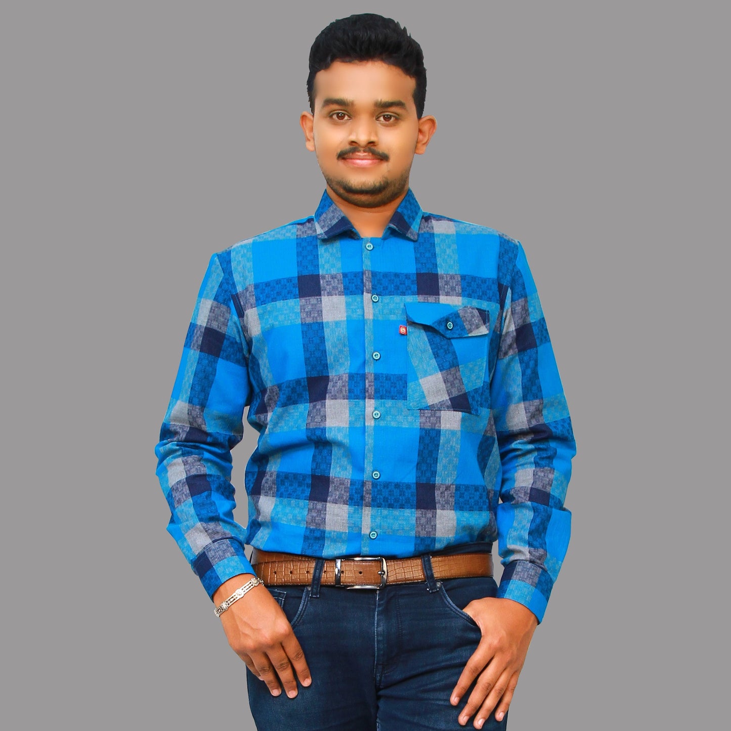 Blue Checks Men’s Shirt | S3S726