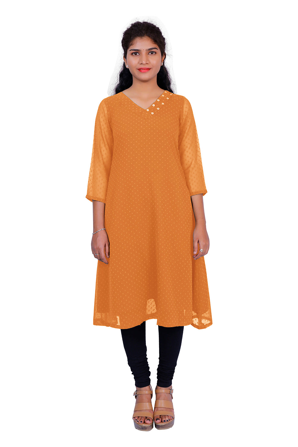 TESTURED GEORGETTE A-LINE KURTI | S3K416D