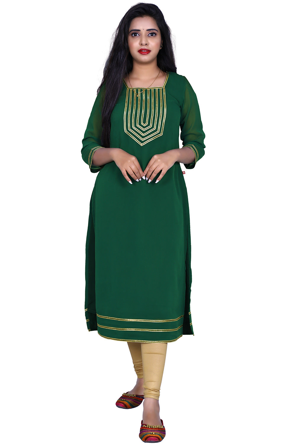 Women Embellished Georgette Straight Kurta | S3K825