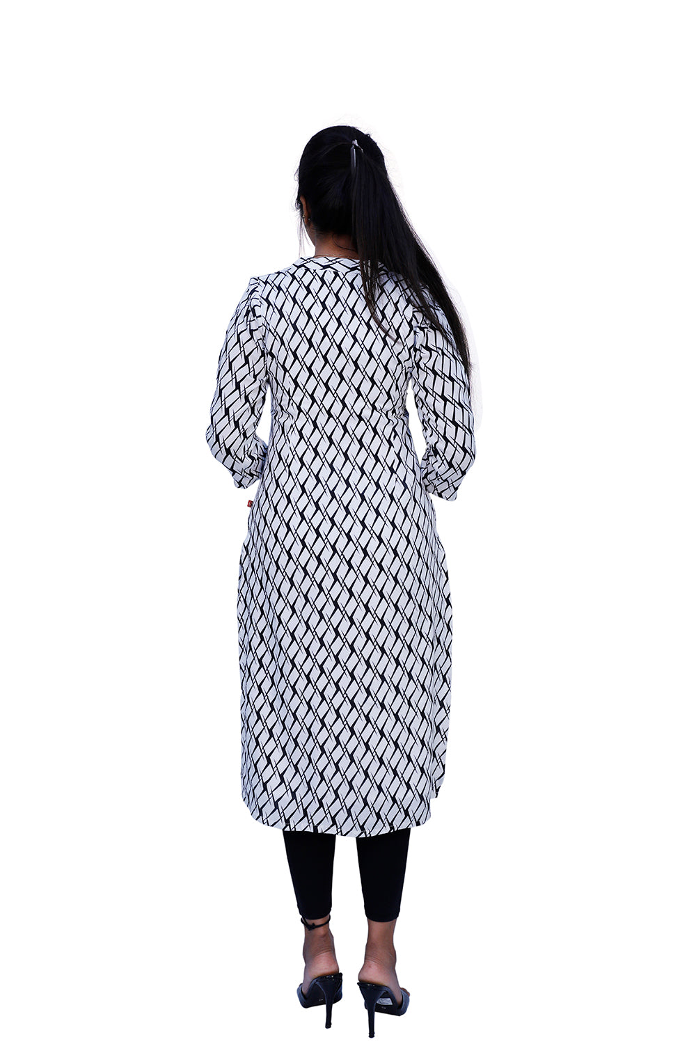 Women Printed Straight Kurta (white) | S3K389