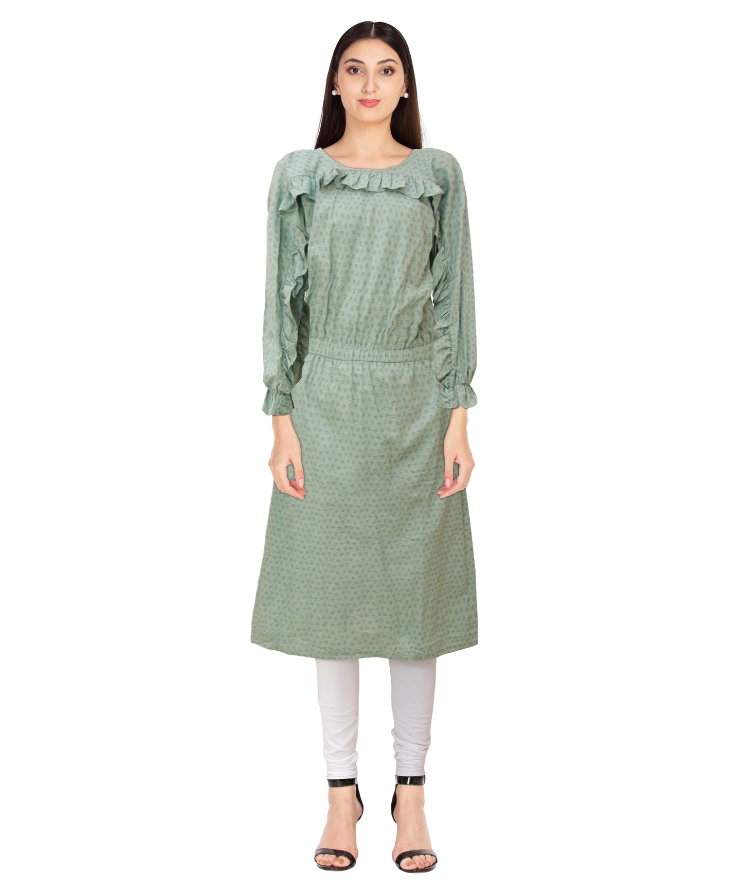 Fern Green Cotton Dress | S3W047
