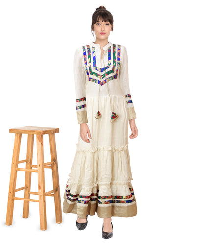 Cotton Round Neck Womens Anarkali Dress