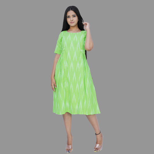 Women Ikkat Print A-Line Kurti | S3K594