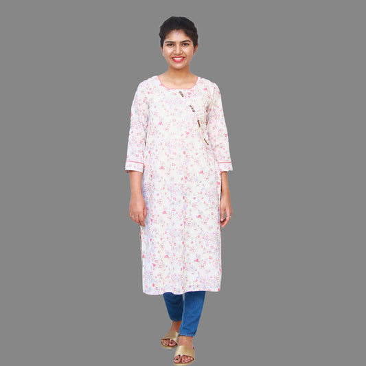 Women Floral Print Straight Kurta | S3K082