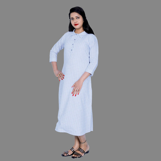 Women Checkered A-line Kurta | S3K043