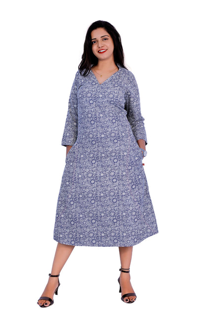 Women Maxi denim Blue Dress | S3D068