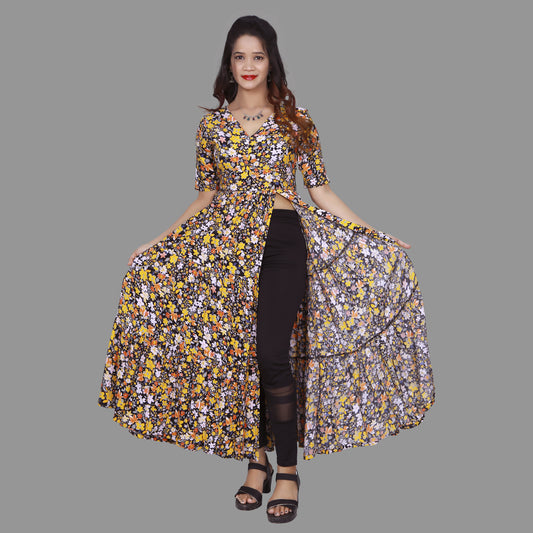 Yellow and orange Floral Print Maxi | S3G1016