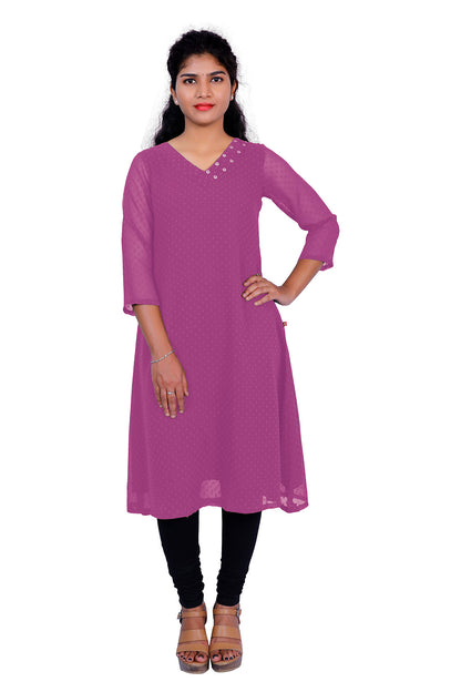 TESTURED GEORGETTE A-LINE KURTI | S3K416D