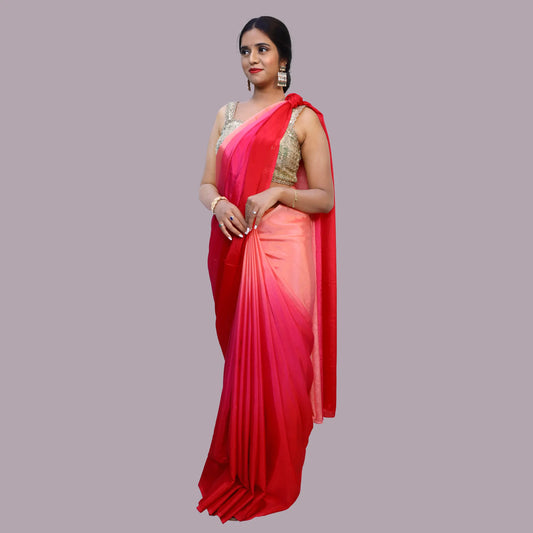 Pink Shaded Elegant Silk Saree. |  S3S4