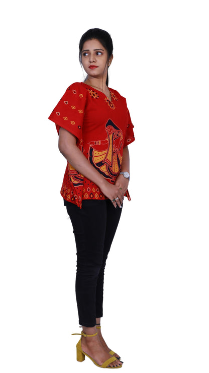 Red Short Kaftan | S3SK490