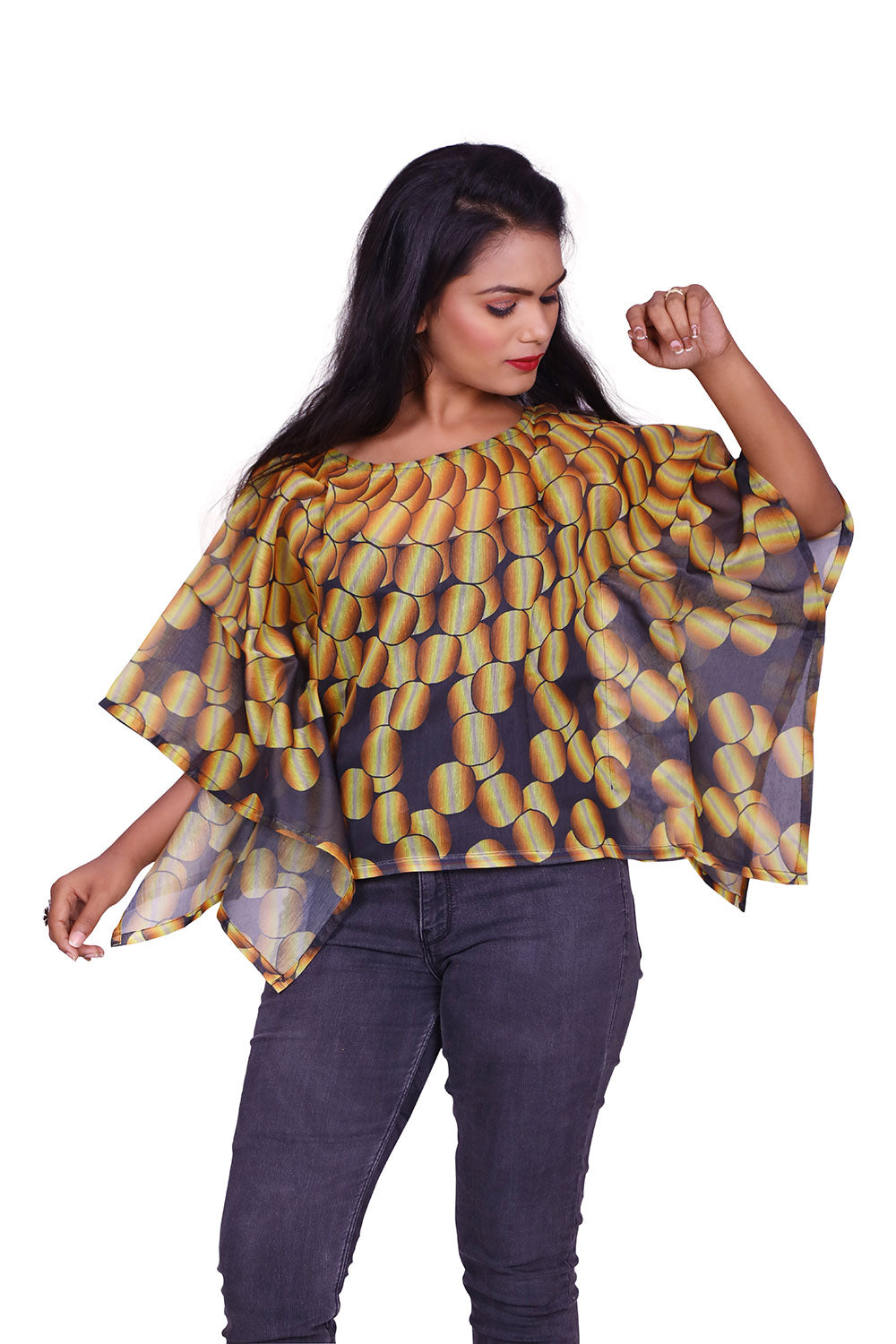 Printed Chiffon Women Kaftan |  S3K1015