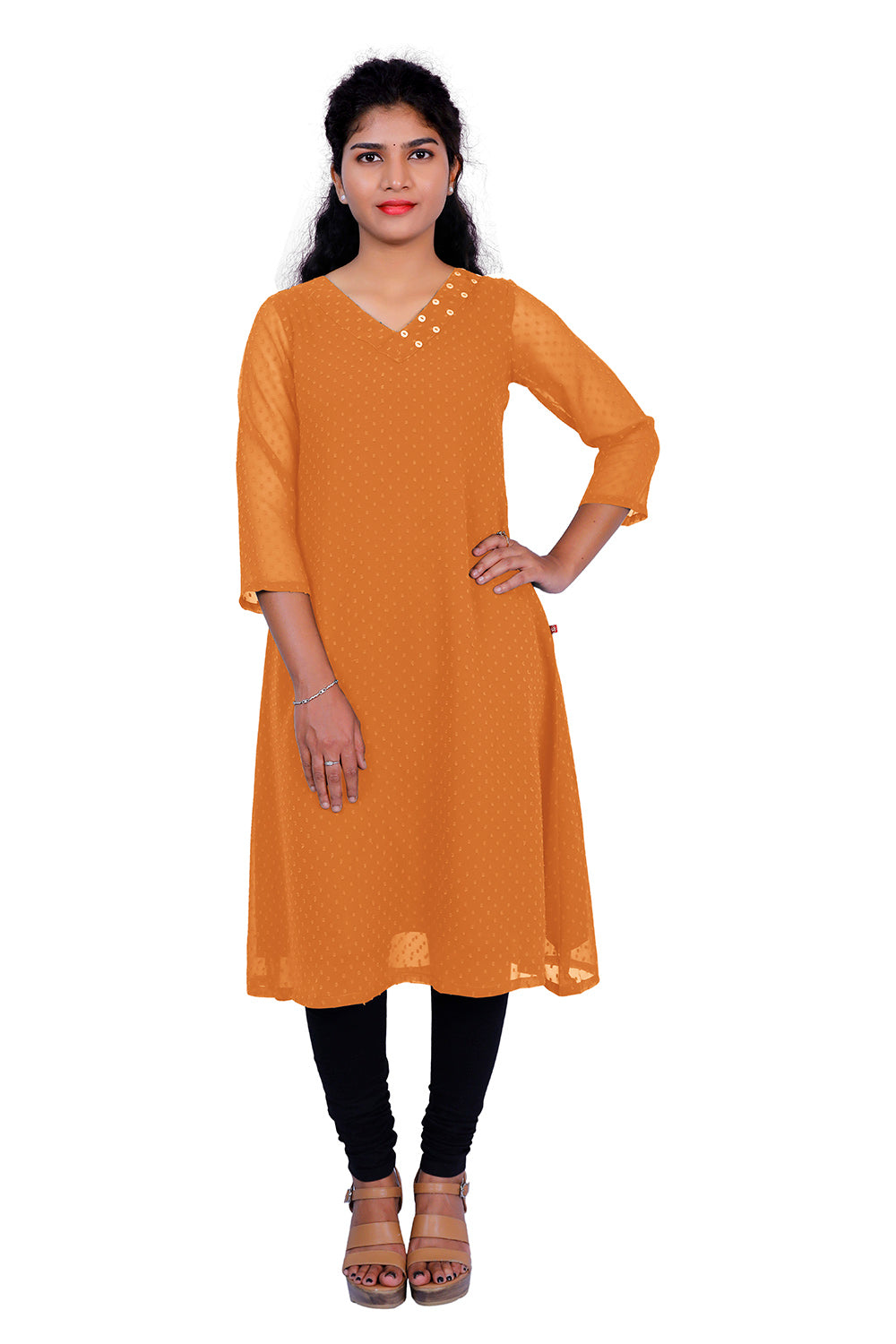 TESTURED GEORGETTE A-LINE KURTI | S3K416D