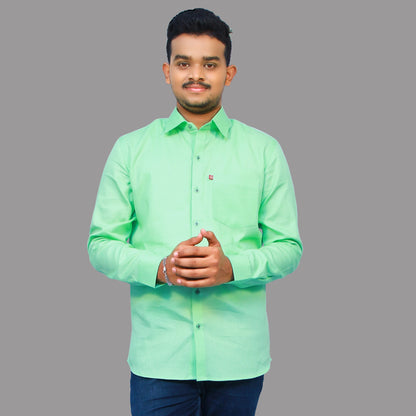 Green Textured Men’s Shirt | S3S724